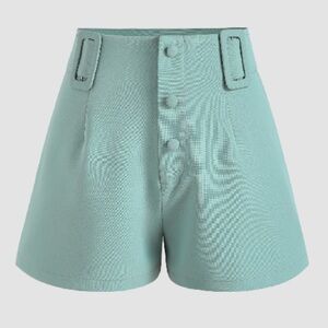 Cider Solid Buckle Teal Shorts